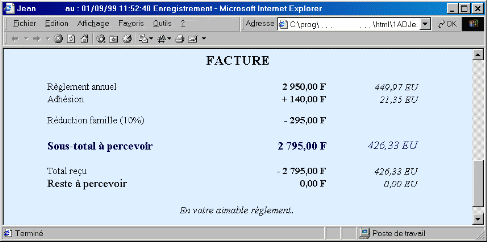 Facture simple sortie de WBB